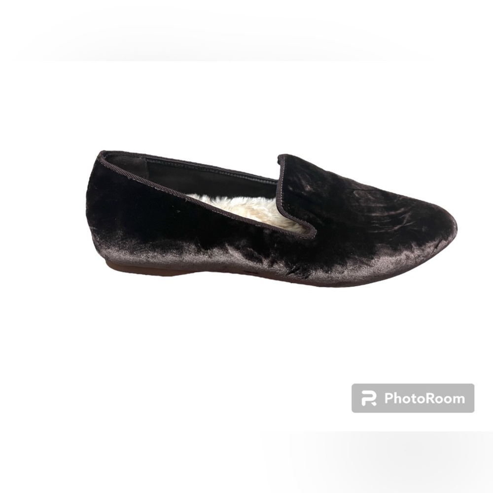 Birdies The Starling Velvet Faux Fur Lined Loafer Slippers Size 9.5